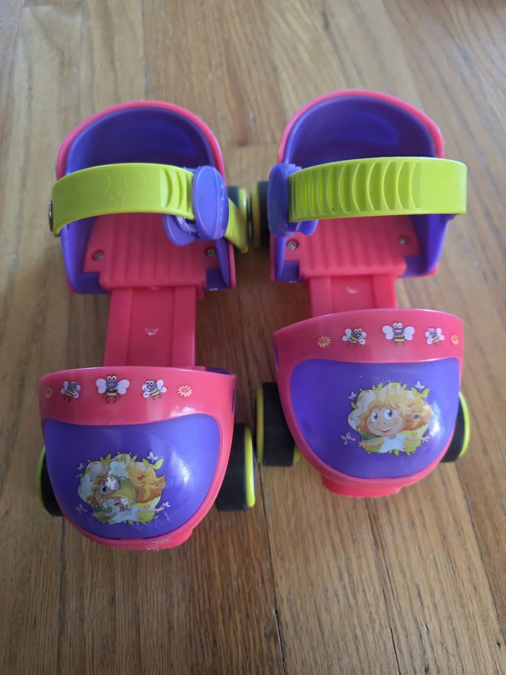 Kids Pink & Purple Adjustable Roller Shoes